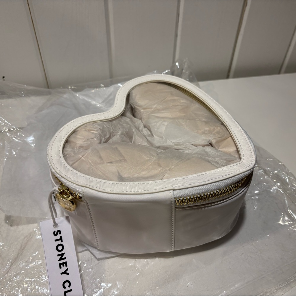 Stoney Clover Lane Heart Open Top Pouch - Blanc (White)